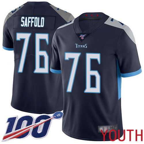 Tennessee Titans Limited Navy Blue Youth Rodger Saffold Home Jersey NFL Football 76 100th Season Vapor Untouchable